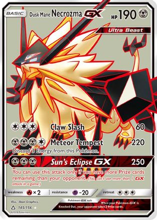 Dusk Mane Necrozma-GX 145/156 - Ultra Prism Pokemon Holofoil