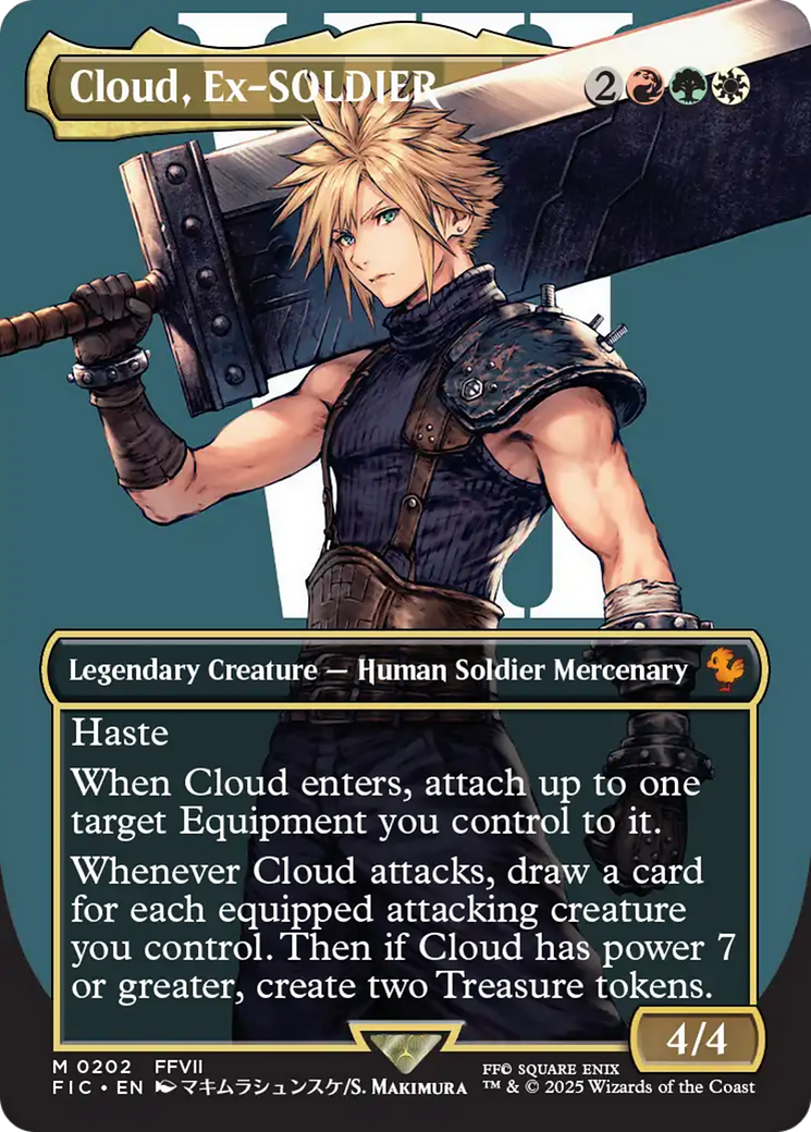 FOIL Cloud, Ex-SOLDIER (Borderless) (FIC-202) - Commander: FINAL FANTASY - Magic The Gathering