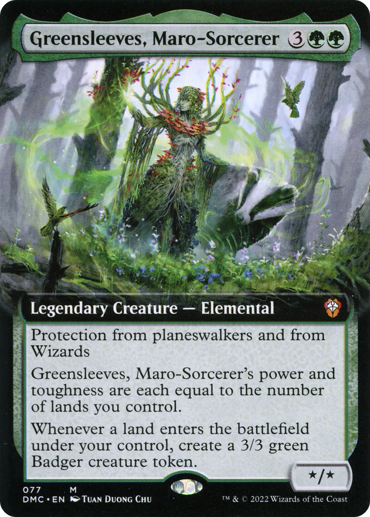 FOIL Greensleeves, Maro-Sorcerer (Extended Art) (DMC-077) - Dominaria United Commander - Magic The Gathering