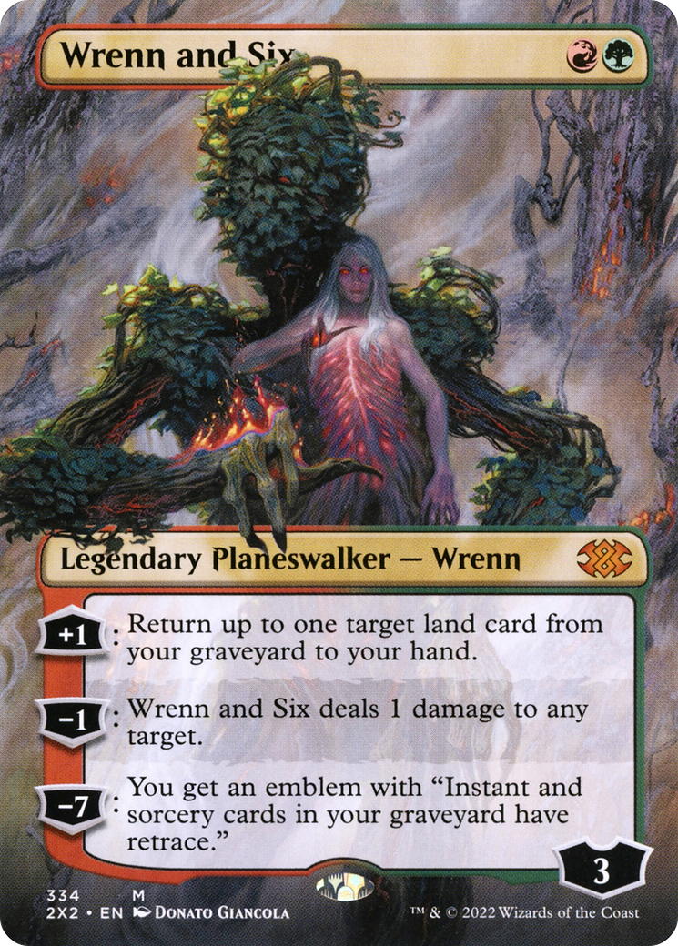 FOIL Wrenn and Six (Borderless) (2X2-334) - Double Masters 2022 - Magic The Gathering