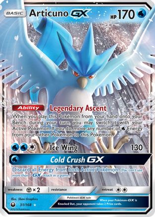 Articuno-GX 31/168 - Celestial Storm Pokemon Holofoil
