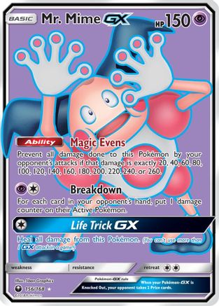 Mr. Mime-GX 156/168 - Celestial Storm Pokemon Holofoil