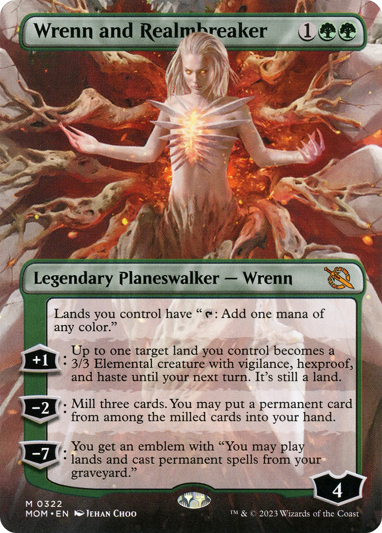FOIL Wrenn and Realmbreaker (Borderless) (MOM-322) - March of the Machine - Magic The Gathering