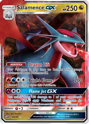 Salamence-GX 44/70 - Dragon Majesty Pokemon Holofoil