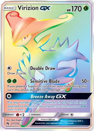 Virizion-GX 217/214 - Lost Thunder Pokemon Holofoil