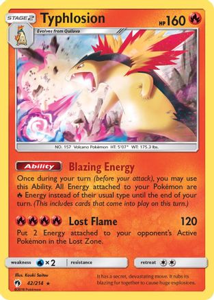 Typhlosion 42/214 - Lost Thunder Pokemon Holofoil