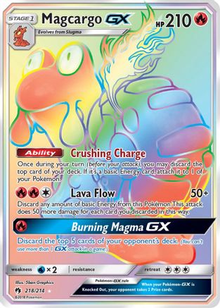 Magcargo-GX 218/214 - Lost Thunder Pokemon Holofoil