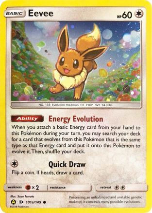 Eevee 101a/149 - Sun & Moon Pokemon Holofoil