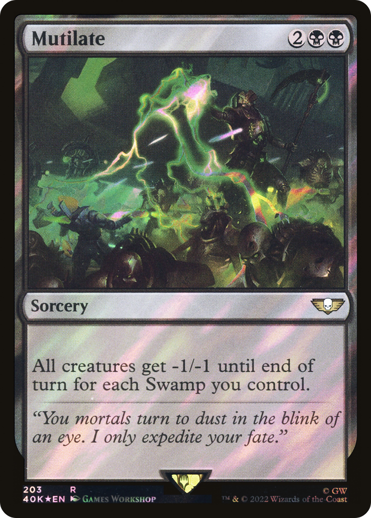 FOIL Mutilate (Surge Foil) (40K-203) - Warhammer 40,000 Commander - Magic The Gathering