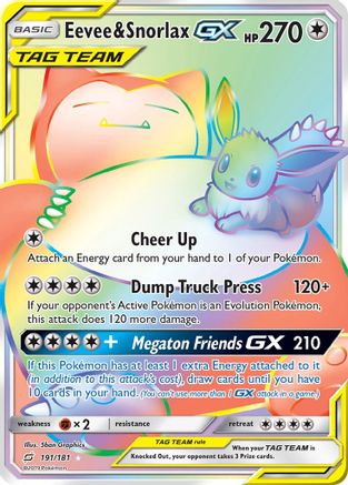 Eevee & Snorlax-GX 191/181 - Team Up Pokemon Holofoil