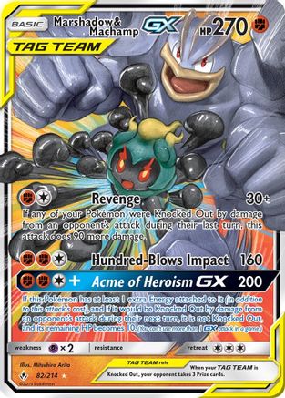 Marshadow & Machamp-GX 82/214 - Unbroken Bonds Pokemon Holofoil