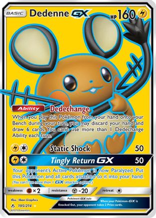 Dedenne-GX 195/214 - Unbroken Bonds Pokemon Holofoil