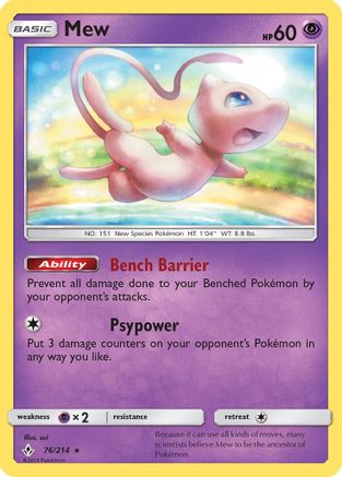 Mew 76/214 - Unbroken Bonds Pokemon Holofoil