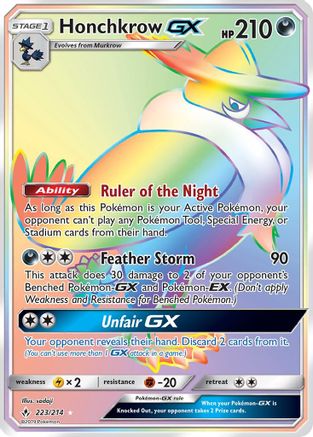 Honchkrow-GX 223/214 - Unbroken Bonds Pokemon Holofoil