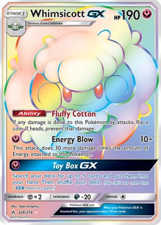 Whimsicott-GX 226/214 - Unbroken Bonds Pokemon Holofoil