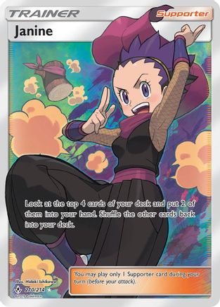 Janine 210/214 - Unbroken Bonds Pokemon Holofoil