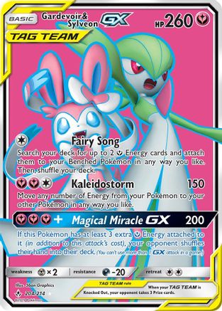 Gardevoir & Sylveon-GX 204/214 - Unbroken Bonds Pokemon Holofoil
