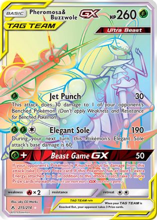 Pheromosa & Buzzwole-GX 215/214 - Unbroken Bonds Pokemon Holofoil