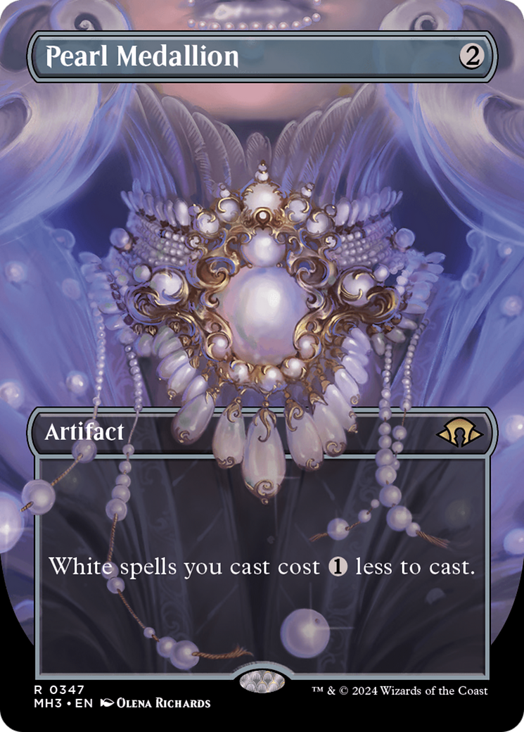 FOIL Pearl Medallion (Borderless) (MH3-347) - Modern Horizons 3 - Magic The Gathering