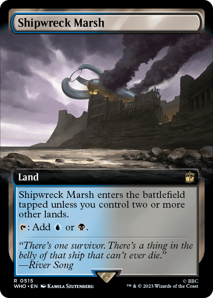 Shipwreck Marsh (Extended Art) (WHO-515) - Doctor Who - Magic The Gathering