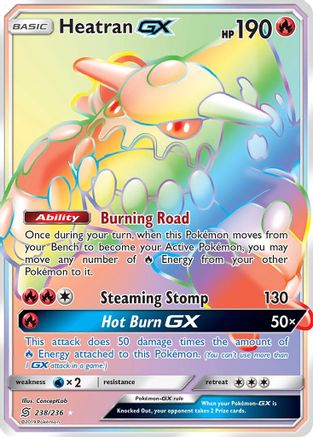 Heatran-GX 238/236 - Unified Minds Pokemon Holofoil