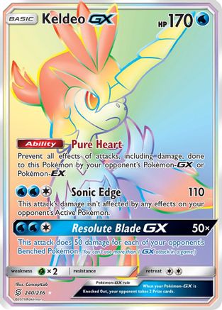 Keldeo-GX 240/236 - Unified Minds Pokemon Holofoil