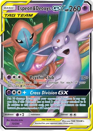 Espeon & Deoxys-GX 72/236 - Unified Minds Pokemon Holofoil