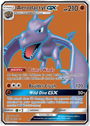 Aerodactyl-GX 224/236 - Unified Minds Pokemon Holofoil