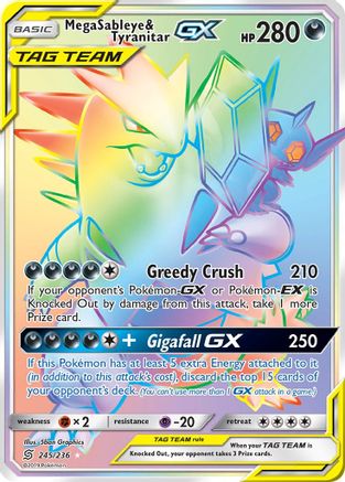 Mega Sableye & Tyranitar-GX 245/236 - Unified Minds Pokemon Holofoil