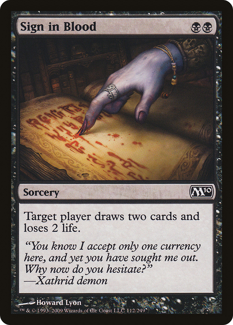 FOIL Sign in Blood (M10-112) - Magic 2010 - Magic The Gathering
