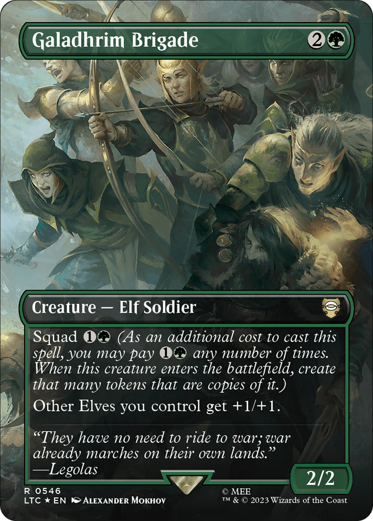 FOIL Galadhrim Brigade (Borderless) (Surge Foil) (LTC-546) - Tales of Middle-earth Commander - Magic The Gathering
