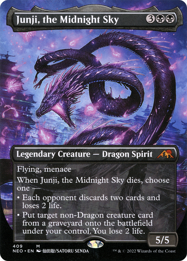 Junji, the Midnight Sky (Borderless) (NEO-409) - Kamigawa: Neon Dynasty - Magic The Gathering