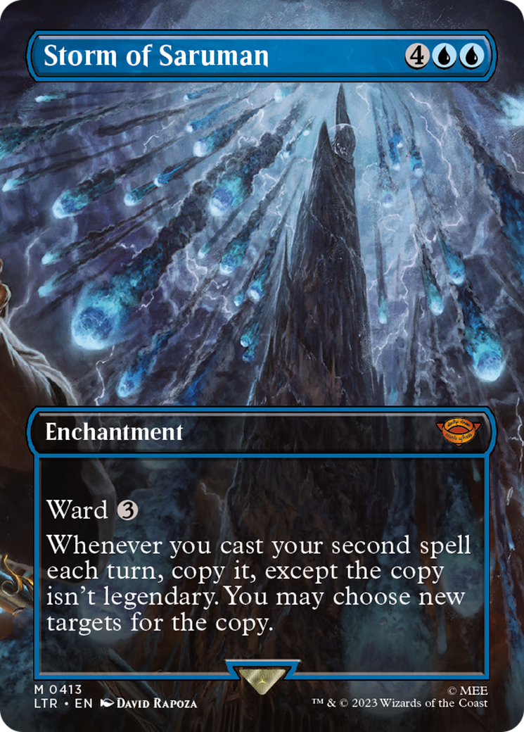 FOIL Storm of Saruman (Borderless) (LTR-413) - The Lord of the Rings: Tales of Middle-earth - Magic The Gathering