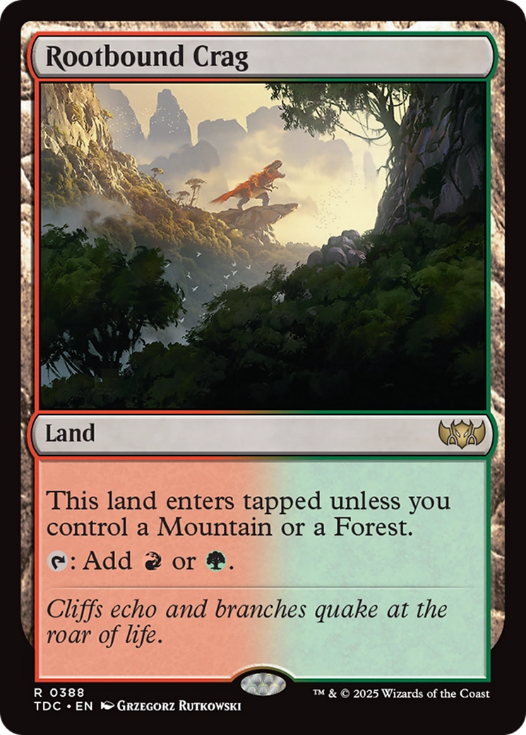 Rootbound Crag (TDC-388) - Commander: Tarkir: Dragonstorm - Magic The Gathering