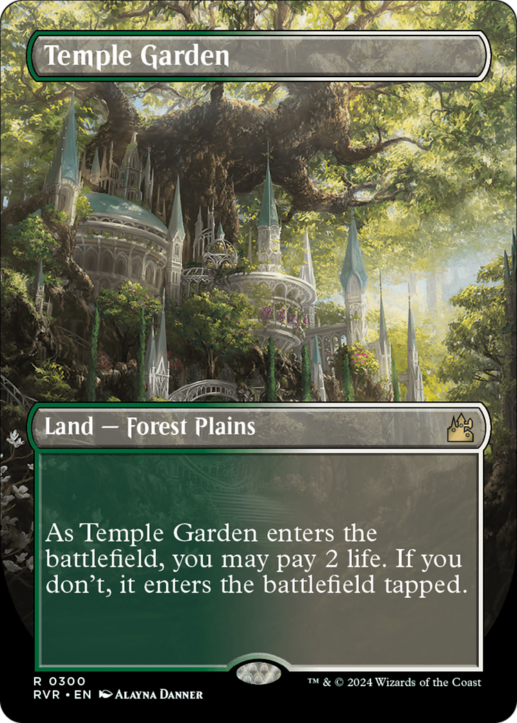 Temple Garden (Borderless) (RVR-300) - Ravnica Remastered - Magic The Gathering