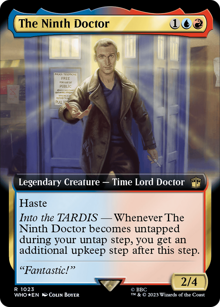 FOIL The Ninth Doctor (Extended Art) (Surge Foil) (WHO-1023) - Doctor Who - Magic The Gathering
