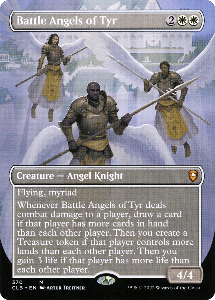 FOIL Battle Angels of Tyr (Borderless) (CLB-370) - Commander Legends: Battle for Baldur's Gate - Magic The Gathering