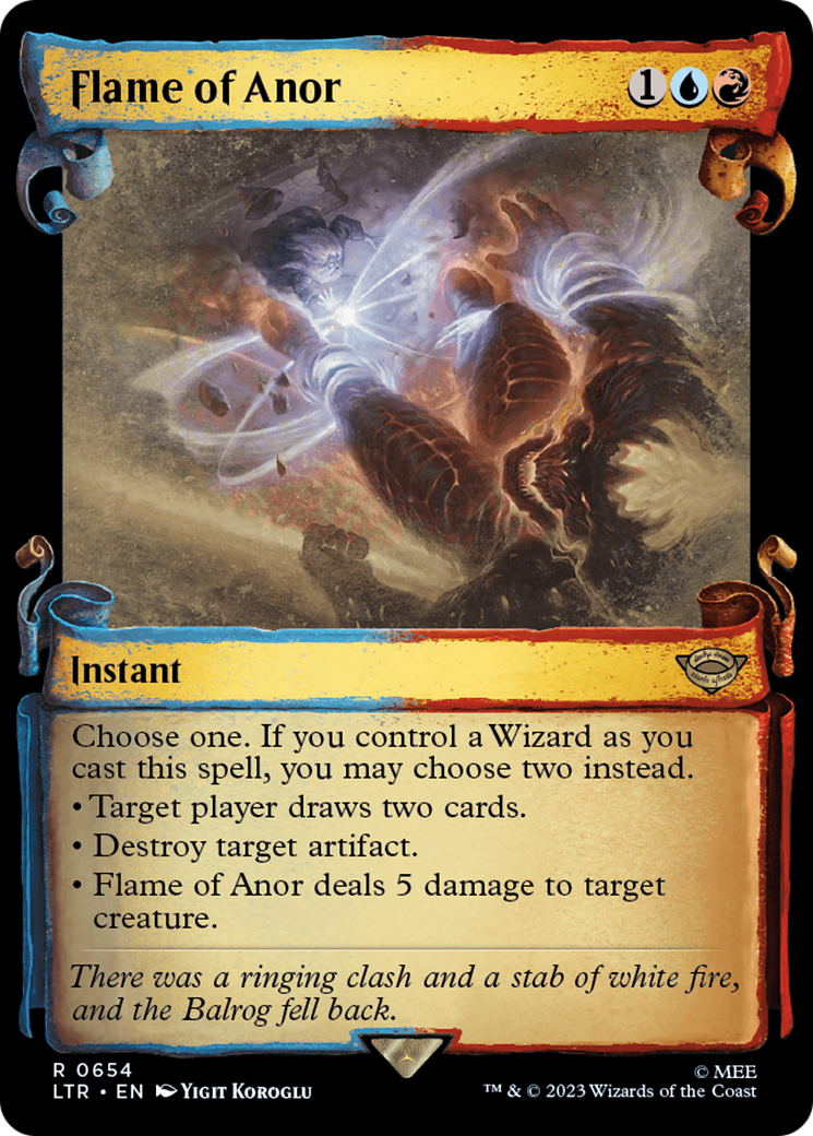 FOIL Flame of Anor (Showcase Scrolls) (LTR-654) - The Lord of the Rings: Tales of Middle-earth - Magic The Gathering