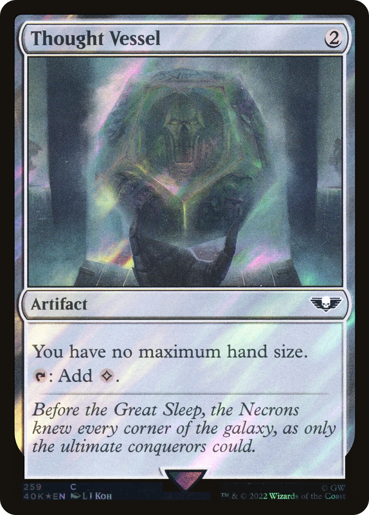 FOIL Thought Vessel (Surge Foil) (40K-259) - Warhammer 40,000 Commander - Magic The Gathering