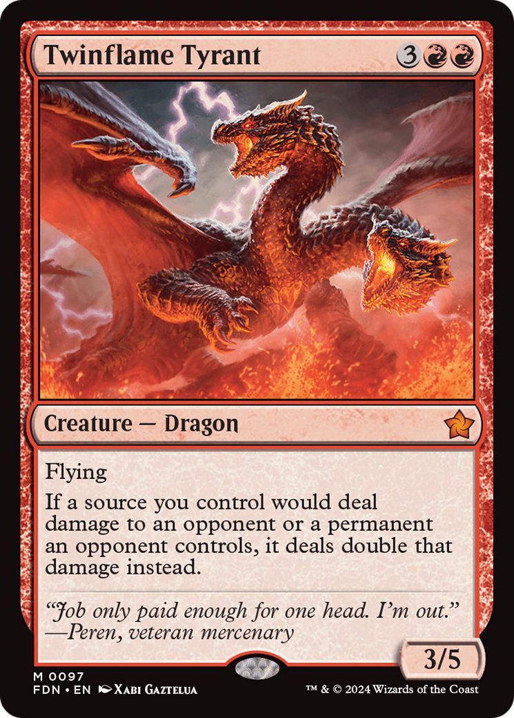 FOIL Twinflame Tyrant (FDN-097) - Foundations - Magic The Gathering
