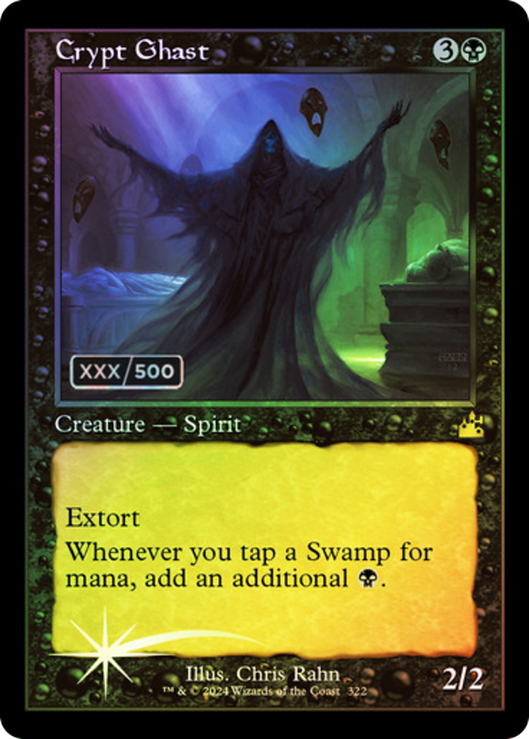 FOIL Crypt Ghast (Retro Frame) (Serial Numbered) (RVR-322) - Ravnica Remastered - Magic The Gathering
