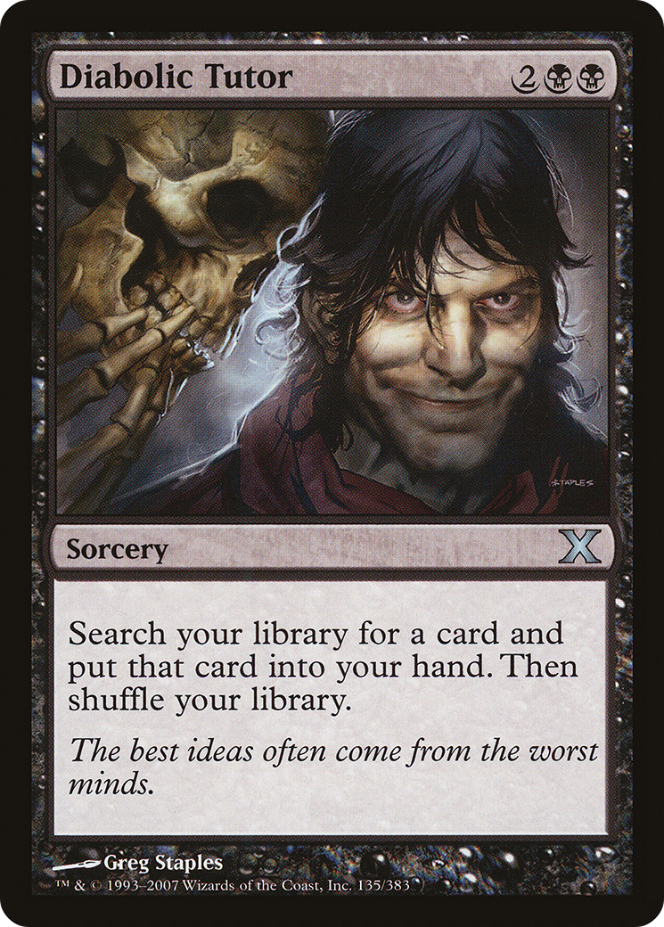 FOIL Diabolic Tutor (10E-135) - Tenth Edition - Magic The Gathering
