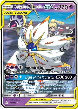 Solgaleo & Lunala-GX 75/236 - Cosmic Eclipse Pokemon Holofoil