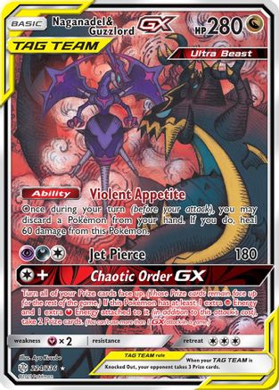 Naganadel & Guzzlord-GX 224/236 - Cosmic Eclipse Pokemon Holofoil