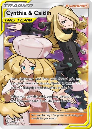 Cynthia & Caitlin 228/236 - Cosmic Eclipse Pokemon Holofoil