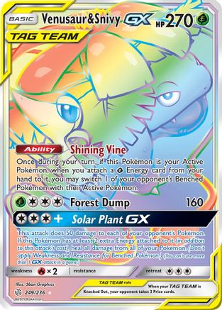 Venusaur & Snivy-GX 249/236 - Cosmic Eclipse Pokemon Holofoil