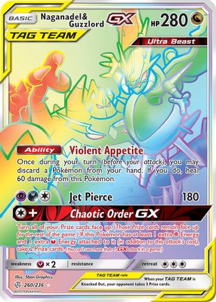 Naganadel & Guzzlord-GX 260/236 - Cosmic Eclipse Pokemon Holofoil
