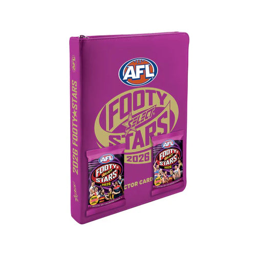 2026 AFL Footy Stars Vinyl Album w/ Two Packs of Collector Cards