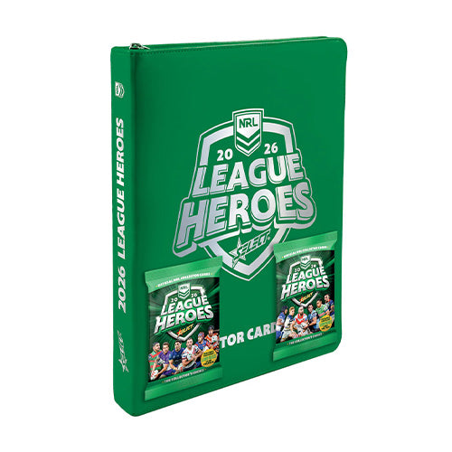 2026 NRL League Heroes Rugby Vinyl Album w/ Two Packs of Collector Cards