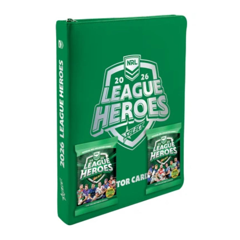2026 NRL League Heroes Rugby Vinyl Album w/ Two Packs of Collector Cards